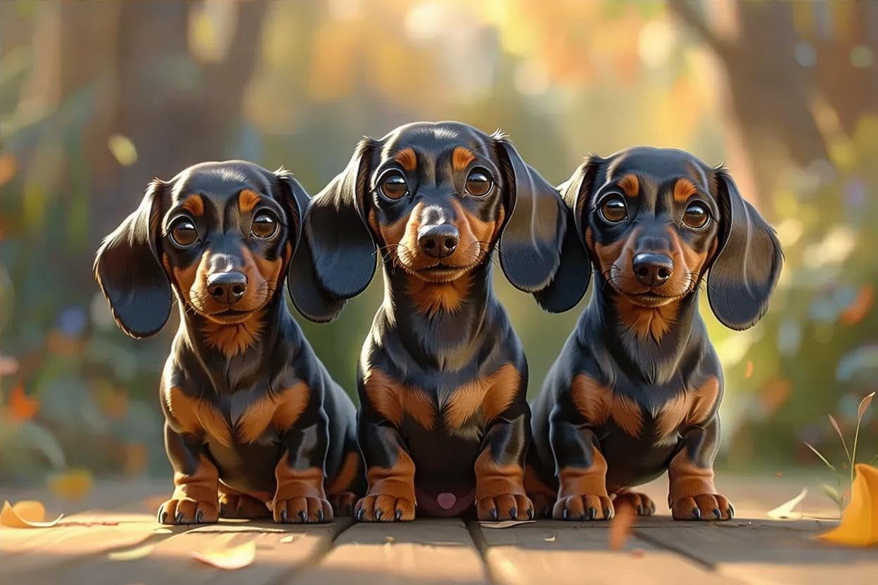 300 Pieces Puzzle for Adult Dachshund Dog Triplets Anime Wooden Jigsaw ...