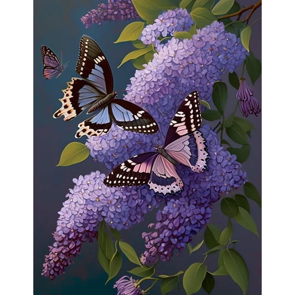 300 Pieces Puzzle for Adult - Lilac and Purple Butterflies Wooden Jigsaw Puzzles Challenging Educational Fun Interactive Toys for Family Creative Gift