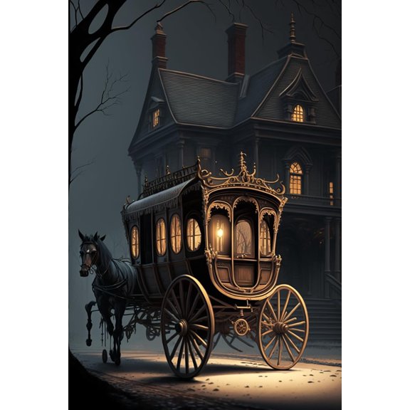 300 Pieces Puzzle for Adults - Night Carriage Wooden Jigsaw Puzzles Challenging Educational Fun Toys for Family Creative Gift