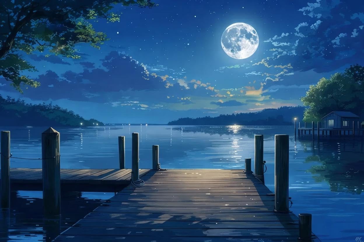 Wooden Moonlit Clock Tower Puzzle - 145 Pieces Adult Puzzle, 11.7x6.3in