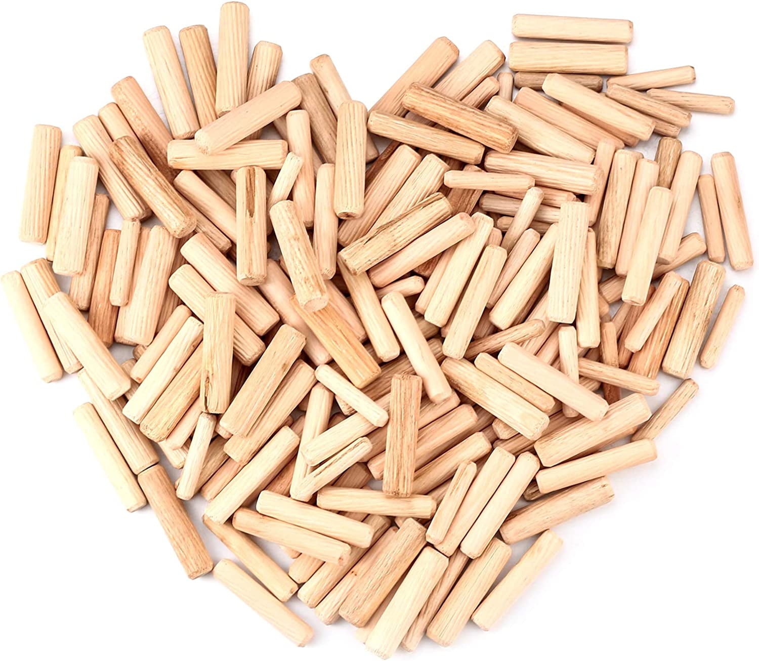 300 Pieces Wooden Dowel Assortment, M6 M8 M10 Grooved Tapered Wood ...