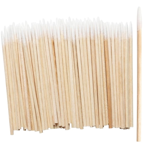 300 Pieces Wooden Handle Cotton Swab Tattoo Permanent Supplies Tipped Applicator Cotton Swabs Makeup Cosmetic Assistant Sticks For Eyebrow Tattoo Makeup