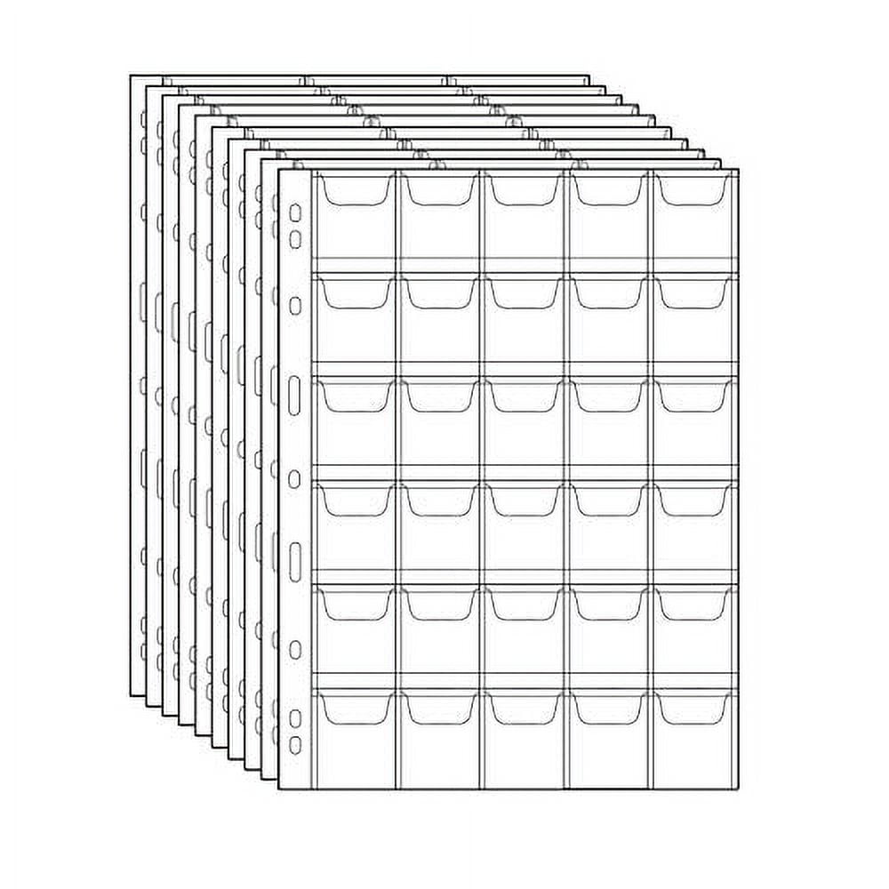 300 Pockets Coin Binders Pages 1.38 inch Holders 10 pcs LooseLeaf