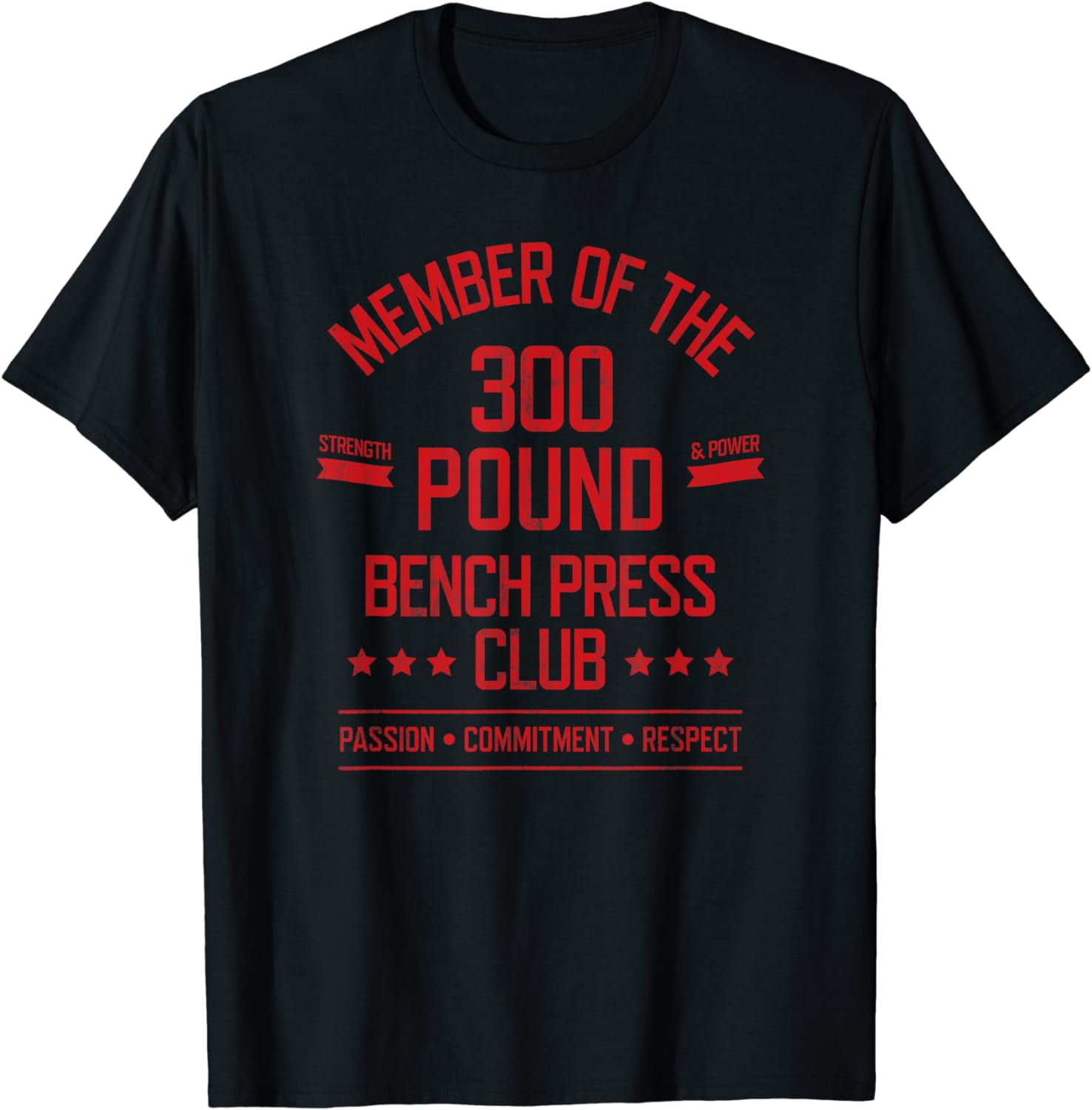 300 Pound Bench Press Club Strong Powerlifter T-Shirt - Walmart.com