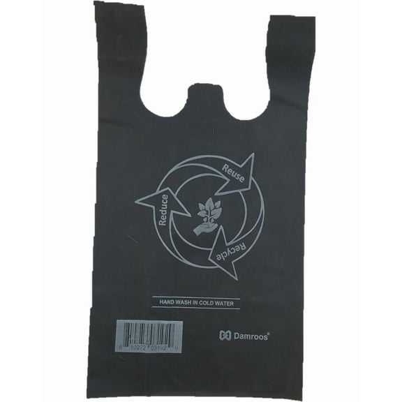 300 Reusable Non-woven Polypropylene Shopping Bags/Box, Black Color, 12" W x 6" D x 22" H, Strong, 40 GSM.