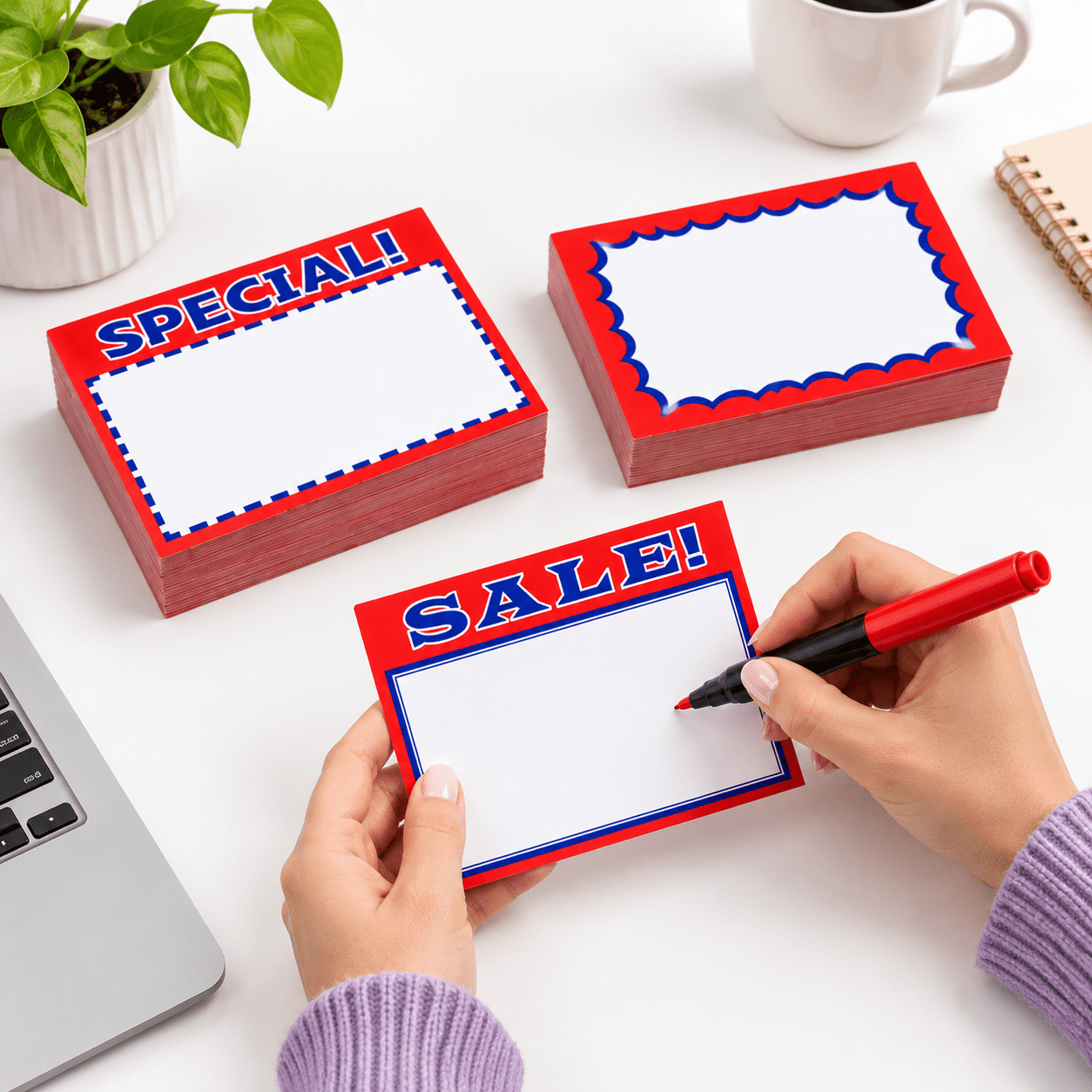 Red Breakfest Sign 300 Sale Signs For Retail Store Red And Blue 5.5