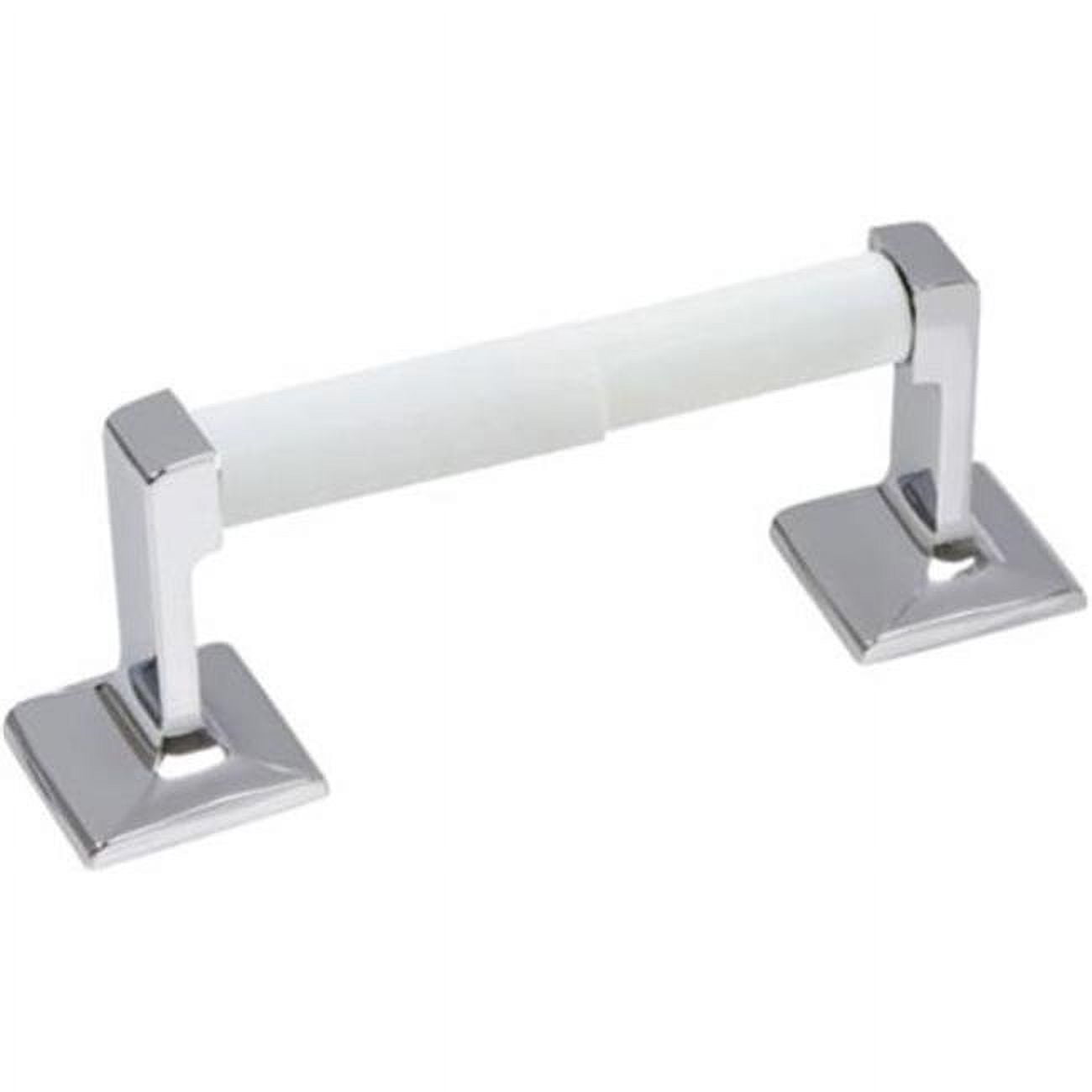 Polished Chrome Wall Mounted Toilet Paper Holder with White Roller