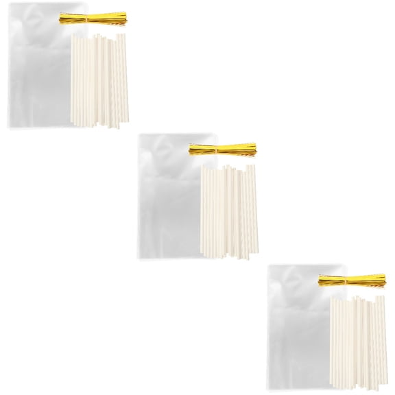 300 Sets Lollipop Paper Stick Candy Bags Sticks Suite Gift Pet