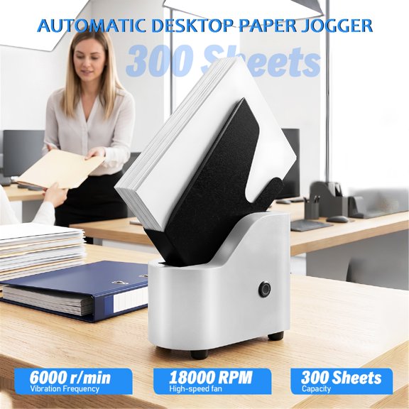 300 Sheets A4 Desktop Paper Jogger, 6000 RPM, Suitable for Documents, Bills, and Letters