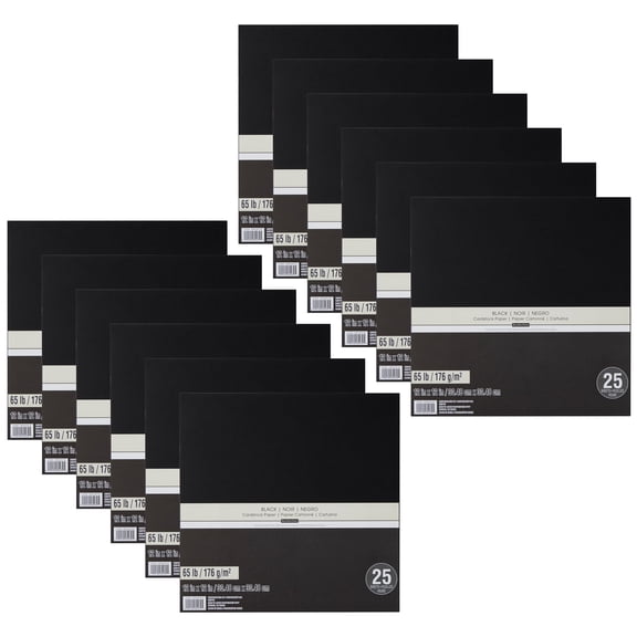 Recollections 300 Sheets Black 8.5" x 11" Cardstock Paper - Acid and Lignin Free Paper for Scrapbooks, Arts & Crafts - Bulk Pack