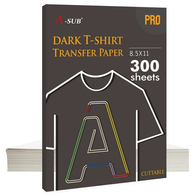 TransOurDream Iron on Heat Transfer Paper for Dark T Shirts (20 Sheets 8.5x11, Dark 3.0) Printable HTV Heat Transfer Vinyl for Inkjet & LaserJet