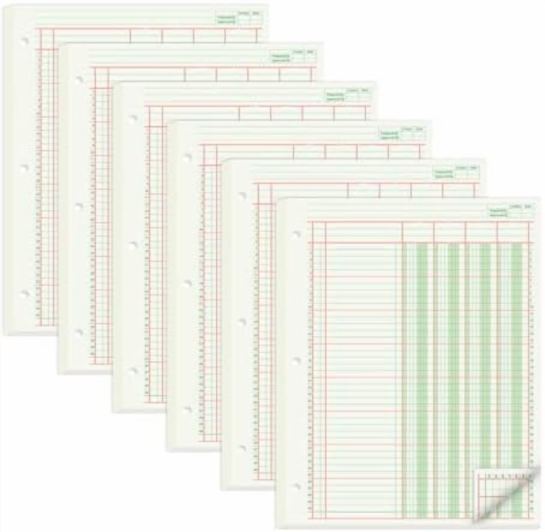 Numbered Column Pad Green Tint Analysis Pad - 10 Column Accounting ...