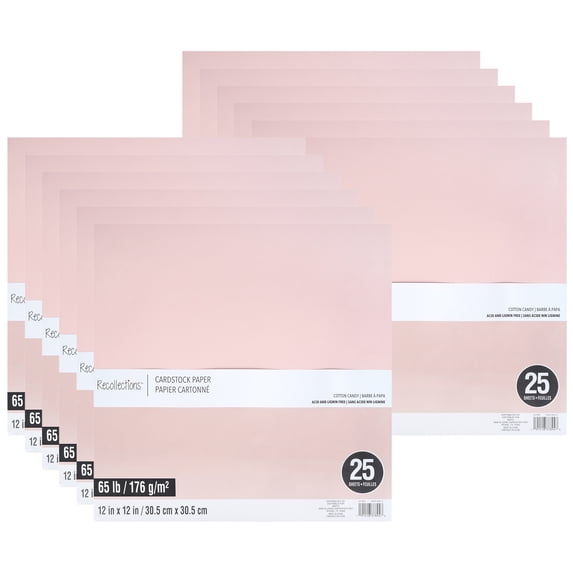 Recollections 300 Sheets Cotton Candy 12" x 12" Cardstock Paper - Acid and Lignin Free Paper for Scrapbooks, Arts & Crafts - Bulk Pack