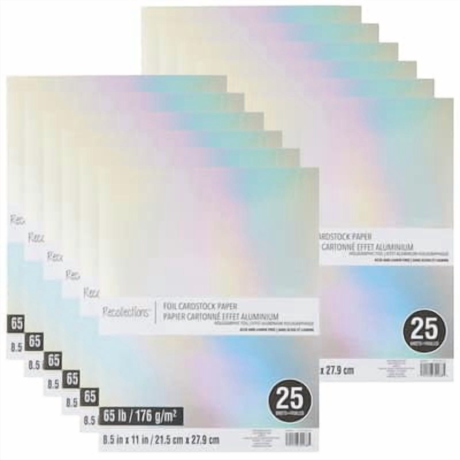Recollections 300 Sheets Holographic Foil 8.5" x 11" Cardstock Paper - Acid and Lignin Free Paper for Scrapbooks, Arts & Crafts - Bulk Pack