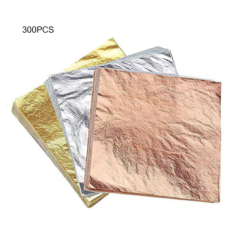 DECONICER 300pcs Imitaion Gold Leaf Sheets for Resin.3 Multi-Color