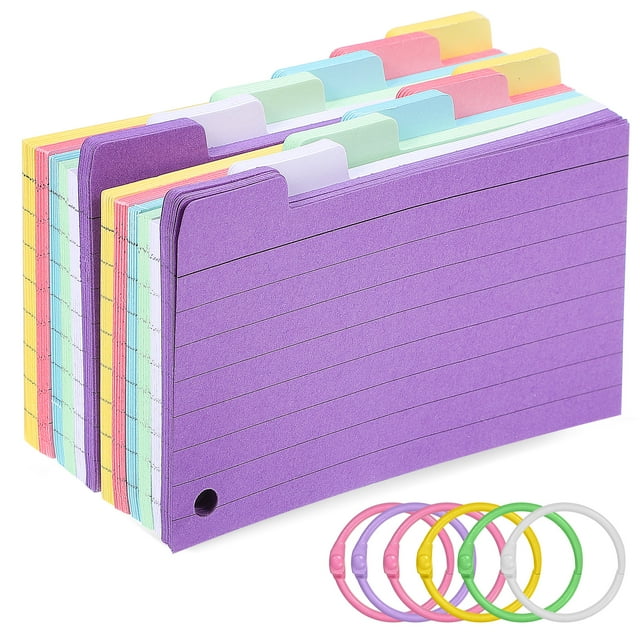 300 Sheets Index Cards Ruled Flash Cards Hole Lined Memory Cards