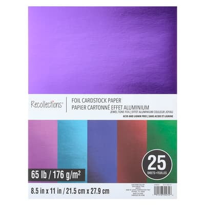 300 Sheets Multicolor Foil 8.5" x 11" Cardstock Paper by Recollections - Acid and Lignin Free Paper for Scrapbooks - Arts & Crafts - Bulk Pack