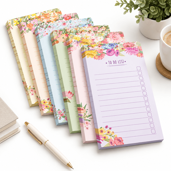 300 Sheets To Do List Notepad, 3.14 x 5.11 Inch Flower Style
