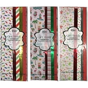 300 Sheets of Assorted Christmas Themed Gift Tissue Paper - Metallics, Holiday Prints, Red, & White by ALEF
