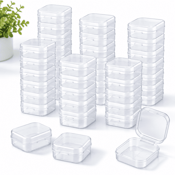 300 Small Plastic Bead Storage Containers 1.38 x 1.38 x 0.67 Inches