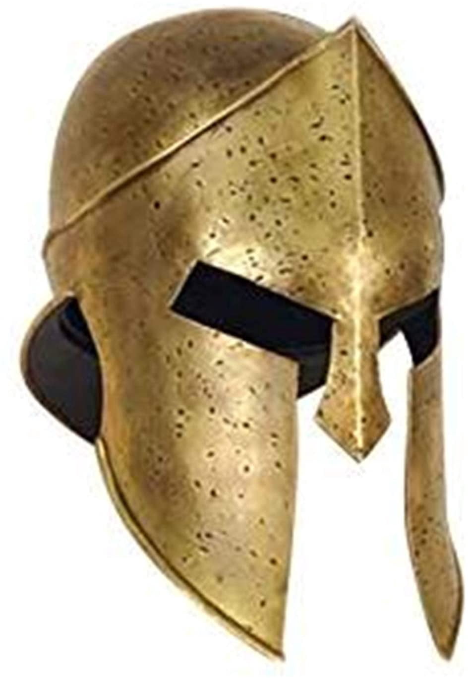 NauticalMart Spartan Helmet Costume - Antique Finish, 20 Gauge Steel, Leather Lined