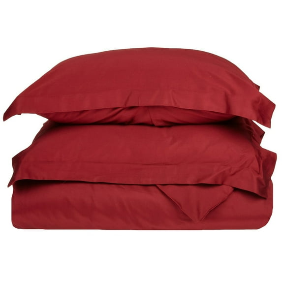 300 TC, 100% Combed Cotton, Duvet Cover Set, King/Cal King, Solid, Burgundy