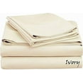 thumbnail image 1 of 300 TC Finish Style Sheet Set - 4-Pieces Egyptian Cotton - SOLID COLORS - King Size - Solid Colors { Ivory } Fit Mattress Deep 30" Inches By KM LINEN, 1 of 1