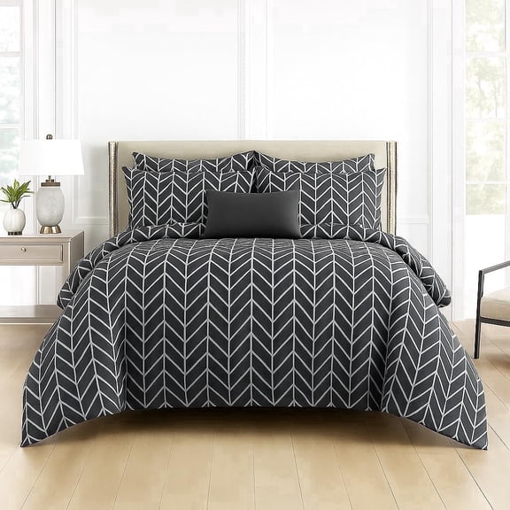 300 TC Premium Glace Cotton Solid Zig Zag Pastel Shades Bedsheet for Double Bed with 2 Pillow Covers for Home (Gray)