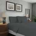 thumbnail image 1 of Purity Home 4-Piece Full Sheet Set 300TC Sateen, Cotton Rayon Blend, Deep Pockets, Ultra-Soft, Eco-Friendly & Durable Dark Gray, 1 of 8