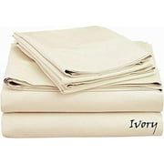 300 TC Sheet Set !! 100 % Egyptian Cotton Sleep Mantra !! SOLID COLORS - California King Size - Solid Colors { Ivory } Extra Pocket 12" Inches By KM LINEN