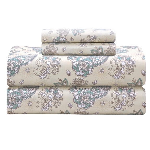 300 THREAD COUNT 4 PIECE 100% COTTON PERCALE BED SHEETS SET