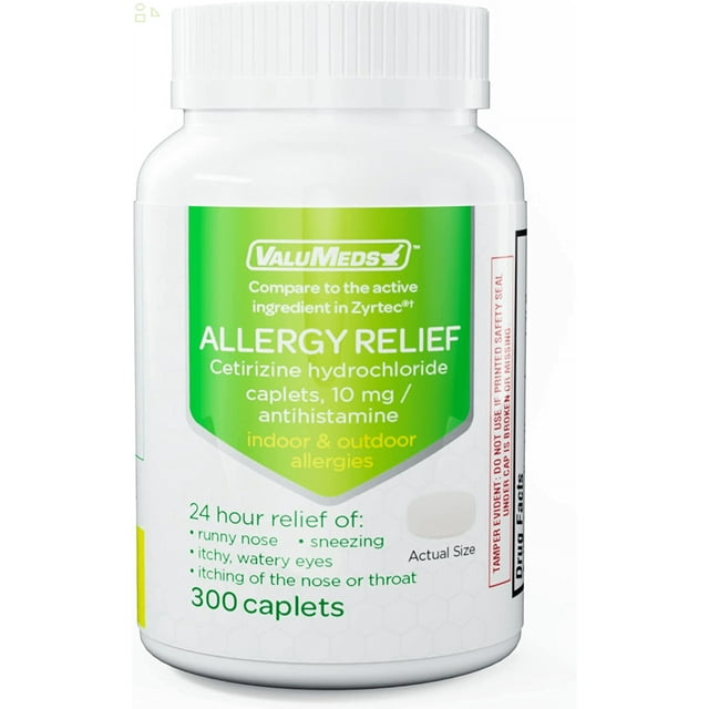 300 Tablets 24Hour Allergy Medicine Antihistamine for Pollen, Hay