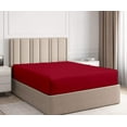 thumbnail image 1 of 300 Thread Count - 1 Piece Fitted Sheet Texas King Size 14" Inch Deep Pocket, Extra Soft & Snug Fit 100% Cotton Hotel - Quality Fully Elasticized Mattress Covers (Burgundy Solid), 1 of 5