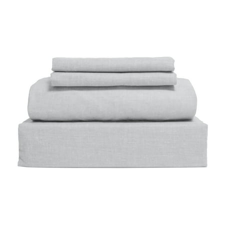 300 Thread Count 100% Cotton 4-Piece Full Sheet set in Cool Grey