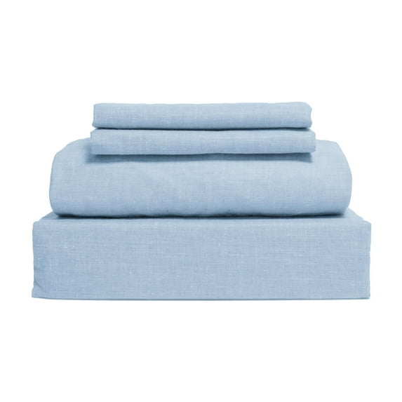 300 Thread Count 100% Cotton 4-Piece King Sheet set in Cool Blue