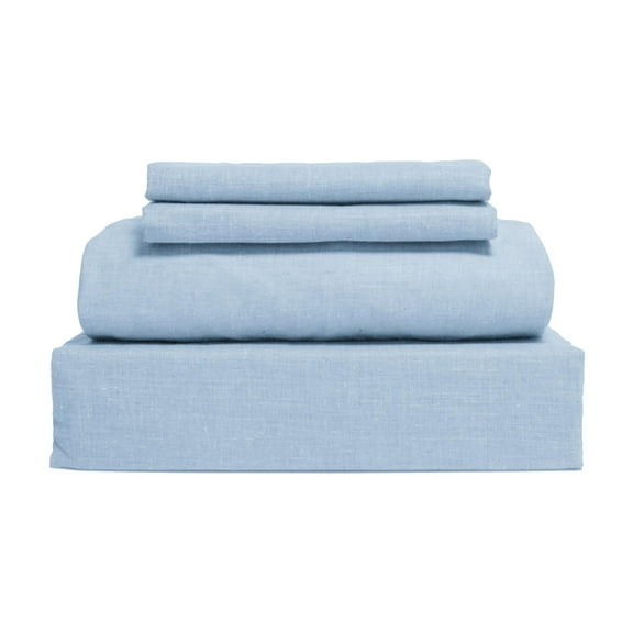 300 Thread Count 100% Cotton 4-Piece Queen Sheet set in Cool Blue