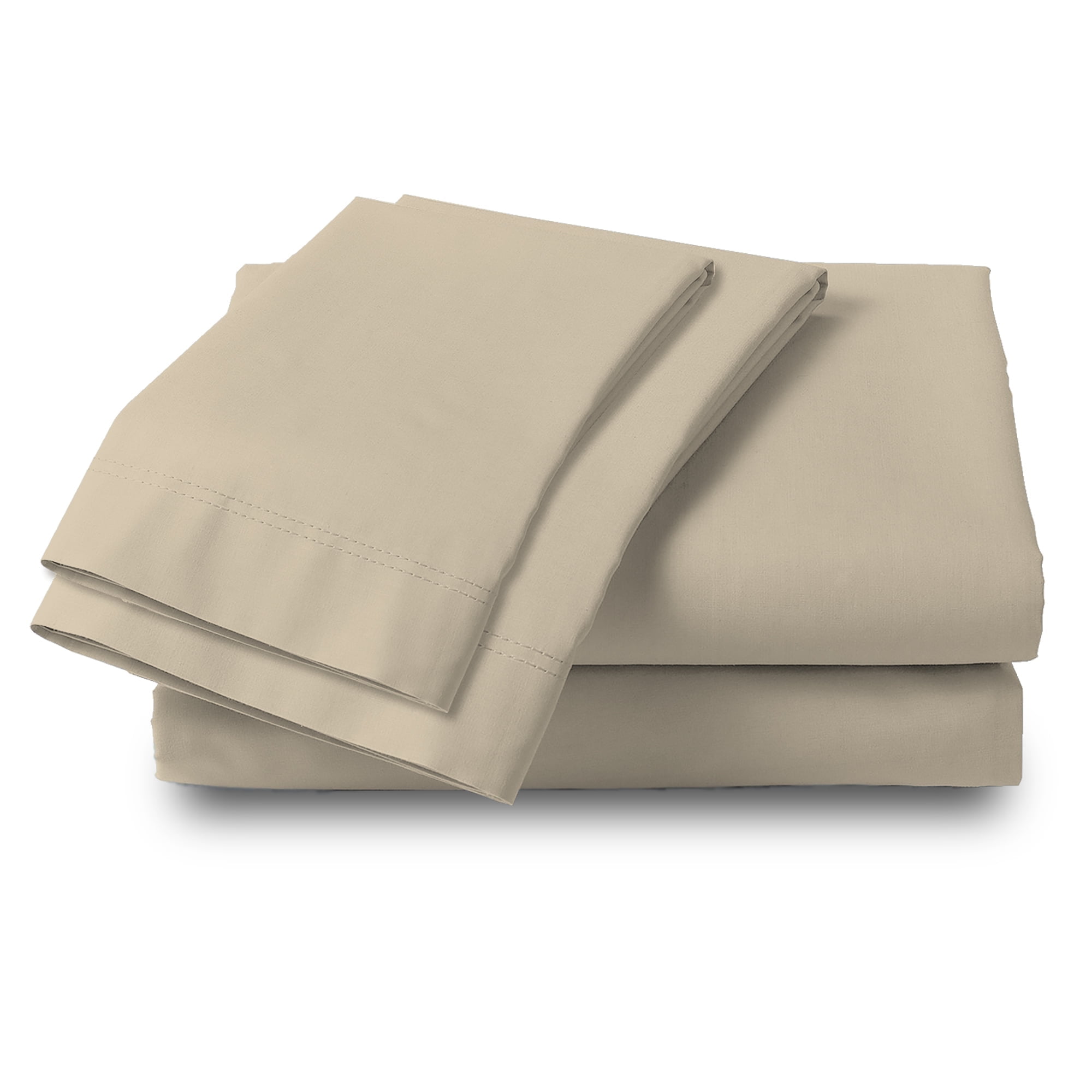 300 Thread Count 100 Cotton Wrinkle Resistant Sateen Solid Sheet Sets Queen Beige