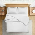 thumbnail image 1 of 300 Thread-Count 100% Egyptian Cotton 3 Piece Duvet Cover and Pillow Shams, Premium Hotel Comforter Quilt Cover Sateen Weave with Zipper Closure, Corner-Ties - Twin, White, 1 of 7