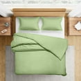 thumbnail image 1 of 300 Thread-Count 100% Egyptian Cotton 3 Piece Duvet Cover and Pillow Shams, Premium Hotel Comforter Quilt Cover Sateen Weave with Zipper Closure, Corner-Ties - Full, Sage, 1 of 7