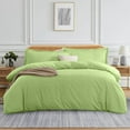 thumbnail image 1 of 300 Thread Count 100% Egyptian Cotton 3 Piece Duvet Set with Zipper Closure & Corner Oversized King 3 Pc Duvet Set Color Sage Solid, 1 of 7