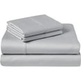thumbnail image 1 of 300 Thread Count 100% Egyptian Cotton 3-Piece Fitted Sheet ( 1 Fitted Sheet + 2 Pillow Covers) 21 Inches Deep Pocket Size Full XL Color Silver Grey Solid, 1 of 5