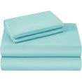 thumbnail image 1 of 300 Thread Count 100% Egyptian Cotton 3-Piece Fitted Sheet ( 1 Fitted Sheet + 2 Pillow Covers) 15 Inches Deep Pocket Size Full Color Aqua Blue Solid, 1 of 6