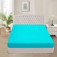 thumbnail image 1 of 300 Thread Count 100% Egyptian Cotton 3-Piece Fitted Sheet ( 1 Fitted Sheet + 2 Pillow Covers) 18 Inches Deep Pocket Size Twin Color Turquise Blue Stripe, 1 of 6