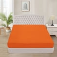 thumbnail image 1 of 300 Thread Count 100% Egyptian Cotton 3-Piece Fitted Sheet ( 1 Fitted Sheet + 2 Pillow Covers) 21 Inches Deep Pocket Size Twin Color Orange Stripe, 1 of 6