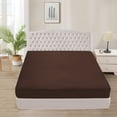 thumbnail image 1 of 300 Thread Count 100% Egyptian Cotton 3-Piece Fitted Sheet ( 1 Fitted Sheet + 2 Pillow Covers) 27 Inches Deep Pocket Size King Color Chocolate Stripe, 1 of 6