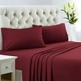 thumbnail image 1 of 300 Thread Count 100% Egyptian Cotton 3-Piece Flat Sheet (1 Flat + 2 Pillow Covers) Size Full Color Burgundy Solid, 1 of 6