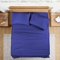 thumbnail image 1 of 300 Thread Count 100% Egyptian Cotton 4-Piece Bed Sheet Set (1 Flat, 1 Fitted Sheet, 2 Pillow Covers) 15 Inches Deep Pocket Size King Color Royal Blue Solid, 1 of 6