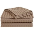 thumbnail image 1 of 300 Thread Count 100% Egyptian Cotton 4-Piece Bed Sheet Set (1 Flat, 1 Fitted Sheet, 2 Pillow Covers) 27 Inches Deep Pocket Size King Color Taupe Stripe, 1 of 5