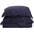 thumbnail image 1 of 300-Thread Count 100% Egyptian Cotton Lightweight Solid Duvet Cover Set Navy Blue / Twin, 1 of 1