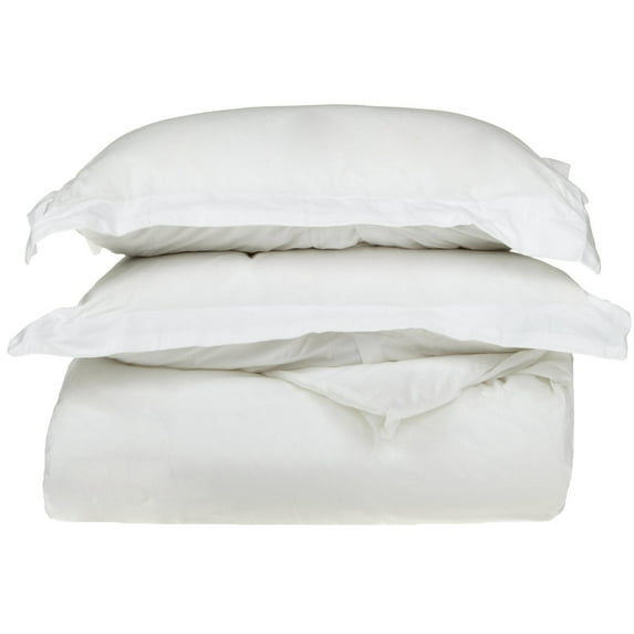 300-Thread Count 100% Egyptian Cotton Lightweight Solid Duvet Cover Set White / King/Cal King